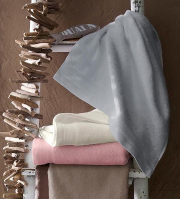 Lot de 2 Serviettes De Toilette Unies et Colorées (50x100 cm - Ficelle)