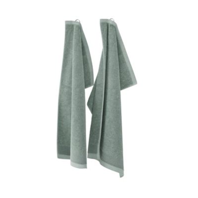 Lot de 2 serviettes de toilette vert de gris Koros 50 x 30 cm GoodHome