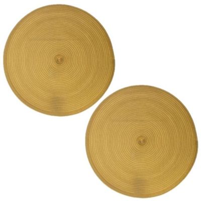 Lot de 2 sets de table ronds tressés Jaune, H. 0.4 cm, TRESSE