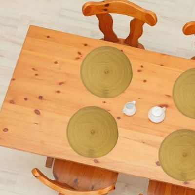 Lot de 2 sets de table ronds tressés Jaune, H. 0.4 cm, TRESSE