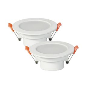 Lot de 2 - Spots à encastrer salle de bains led intégrée Etanche IP65 3000k Blanc Chaud - Digilamp