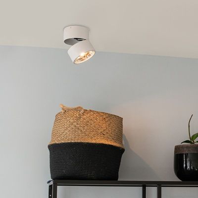 Lot de 2 spots ronds blancs orientables - Go Nine
