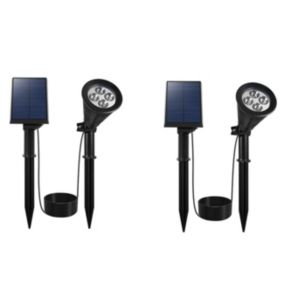 Lot de 2 spots solaires SPIKY AWAY W34 Noir Plastique H42cm