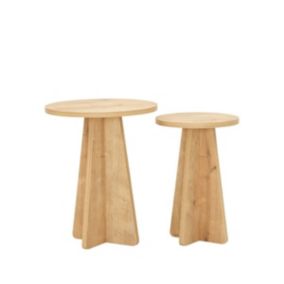 Lot de 2 tables basses décor bois chêne saphir H50 cm - MUSHROOM