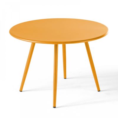 Lot de 2 tables basses de jardin en acier jaune Palavas  Oviala