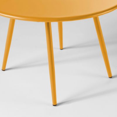 Lot de 2 tables basses de jardin en acier jaune Palavas  Oviala