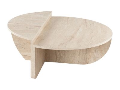 Lot de 2 tables basses - Effet travertin beige - ALOEVA
