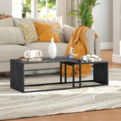 Set De 3 Tables D'appoint Rondes Gigognes Marbre Blanc Or 03_0008403 à Prix