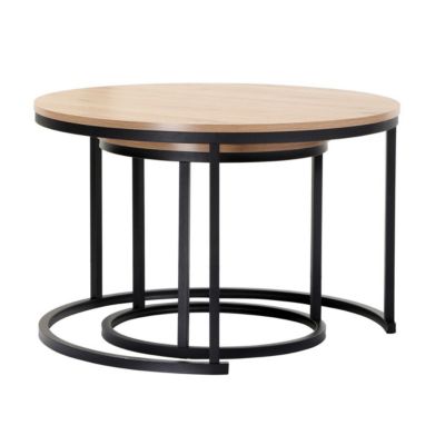 Lot de 2 Tables Basses Gigognes Rondes L70 cm - LENNY