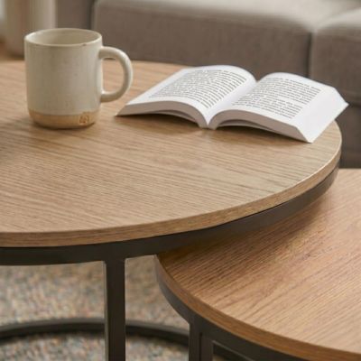 Lot de 2 Tables Basses Gigognes Rondes L70 cm - LENNY