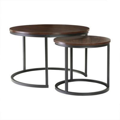 Lot de 2 Tables Basses Gigognes Rondes L70 cm - LENNY