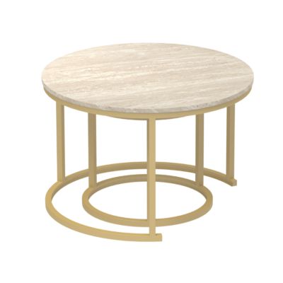 Lot de 2 Tables Basses Gigognes Rondes L70 cm - LENNY