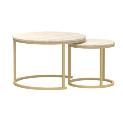 Lot de 2 Tables Basses Gigognes Rondes L70 cm - LENNY