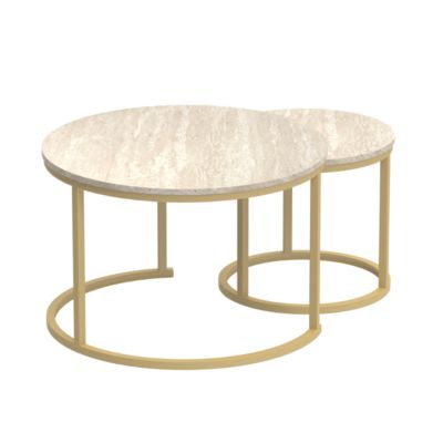 Lot de 2 Tables Basses Gigognes Rondes L70 cm - LENNY