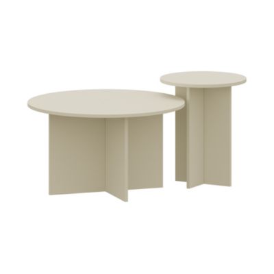 Lot de 2 tables basses gigognes Verummetka sable en.casa