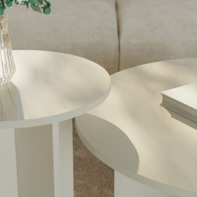 Lot de 2 tables basses gigognes Verummetka sable en.casa