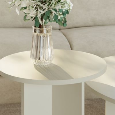Lot de 2 tables basses gigognes Verummetka sable en.casa