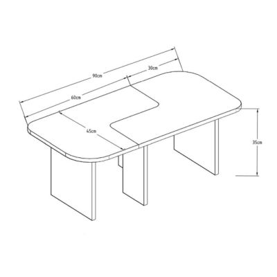 Lot de 2 tables basses L90 cm - ADEL
