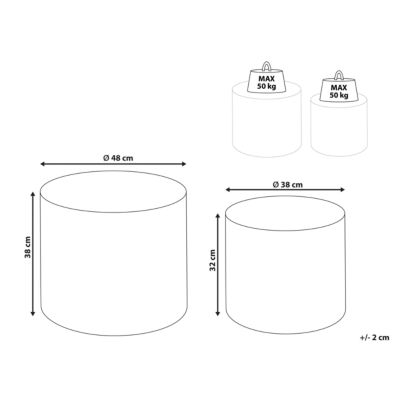 Lot de 2 tables basses MANTI Blanc