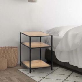 Lot de 2 tables de chevet design bois et métal Factory