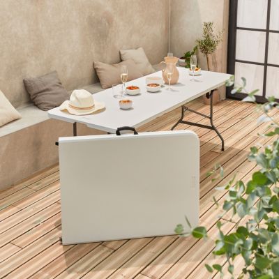 Lot de 2 tables de réception. pliables 180cm. table pliante avec ...