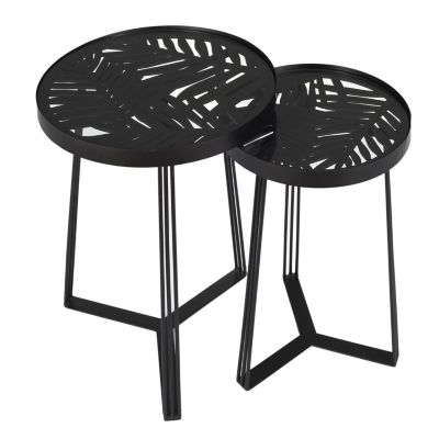 Lot de 2 tables gigognes - Blanc