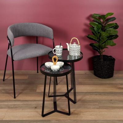 Lot de 2 tables gigognes - Blanc