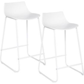 Lot de 2 tabourets bar Design "Otac" Atmosphera - Blanc