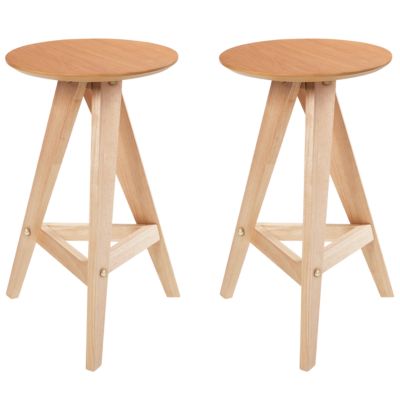 Lot de 2 tabourets de bar AROMA Bois Marron clair