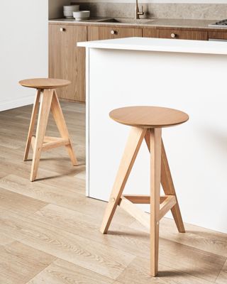 Lot de 2 tabourets de bar AROMA Bois Marron clair