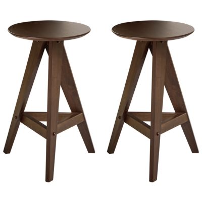Lot de 2 tabourets de bar AROMA Bois Marron foncé