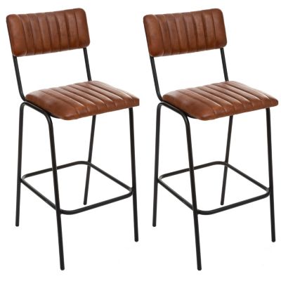 Lot de 2 tabourets de bar Dario Atmosphera marron