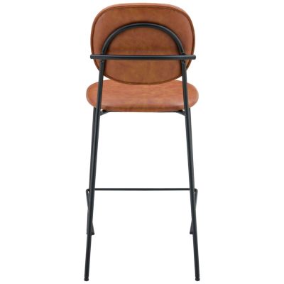 Lot de 2 tabourets de bar en simili cognac EDMOND - HAPPY GARDEN