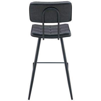 Lot de 2 tabourets de bar en simili noir FERNAND - HAPPY GARDEN