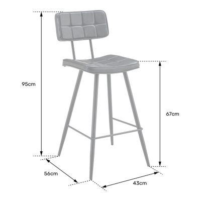 Lot de 2 tabourets de bar en simili noir FERNAND - HAPPY GARDEN