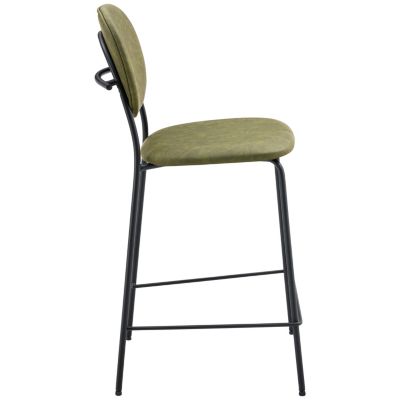 Lot de 2 tabourets de bar en simili vert EDMOND - HAPPY GARDEN