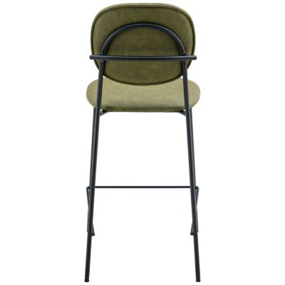 Lot de 2 tabourets de bar en simili vert EDMOND - HAPPY GARDEN