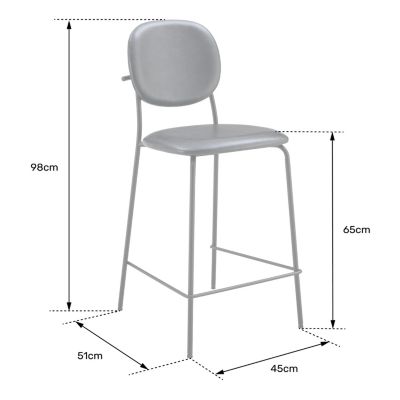 Lot de 2 tabourets de bar en simili vert EDMOND - HAPPY GARDEN