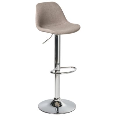 Lot de 2 tabourets de bar KAHLA Tissu Taupe