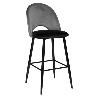 Lot de 2 tabourets de bar Kara Atmosphera gris et noir