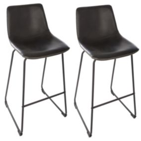 Lot de 2 chaises tabouret de bar velours gris - hauteur réglable - rotatif  - Conforama