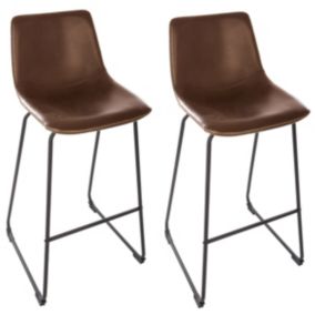 Lot de 2 tabourets de bar Lois Atmosphera marron