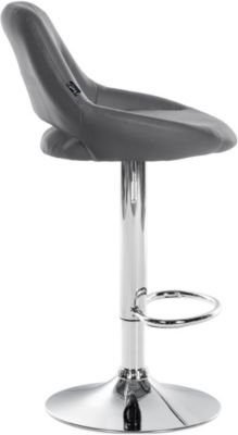 Tabouret De Bar Milet Velours Gris Foncé - Chaise Pivotante Réglable En Hauteur Avec Cadre Chrome