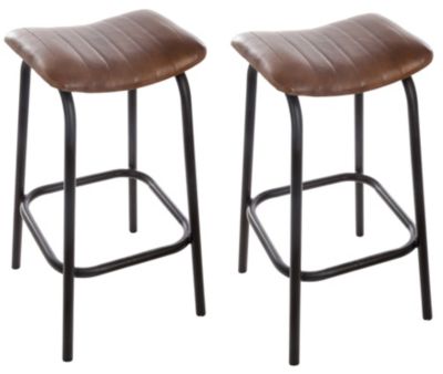 Lot de 2 tabourets de bar Nils Atmosphera marron