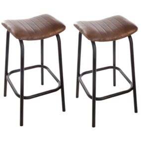 Lot de 2 tabourets de bar Nils Atmosphera marron