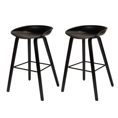 Lot de 2 tabourets de bar noir Chimayo