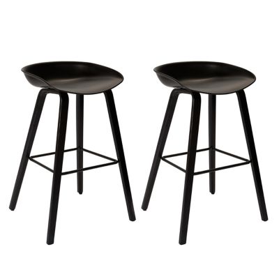 Lot de 2 tabourets de bar noir Chimayo