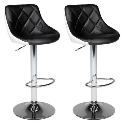 Lot de 2 tabourets de bar noir et blanc JASPER - Happy Garden