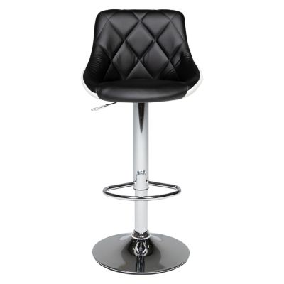 Lot de 2 tabourets de bar noir et blanc JASPER - HAPPY GARDEN