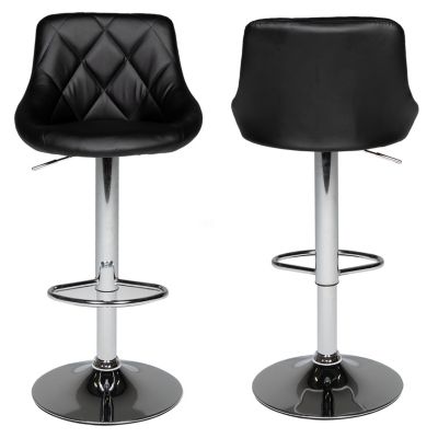 Lot de 2 tabourets de bar noir JASPER - HAPPY GARDEN